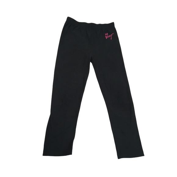 Betsey Johnson Legging Black Pink Logo Elastic Waist Stretch Pant Little Girls 5 - Picture 1 of 7